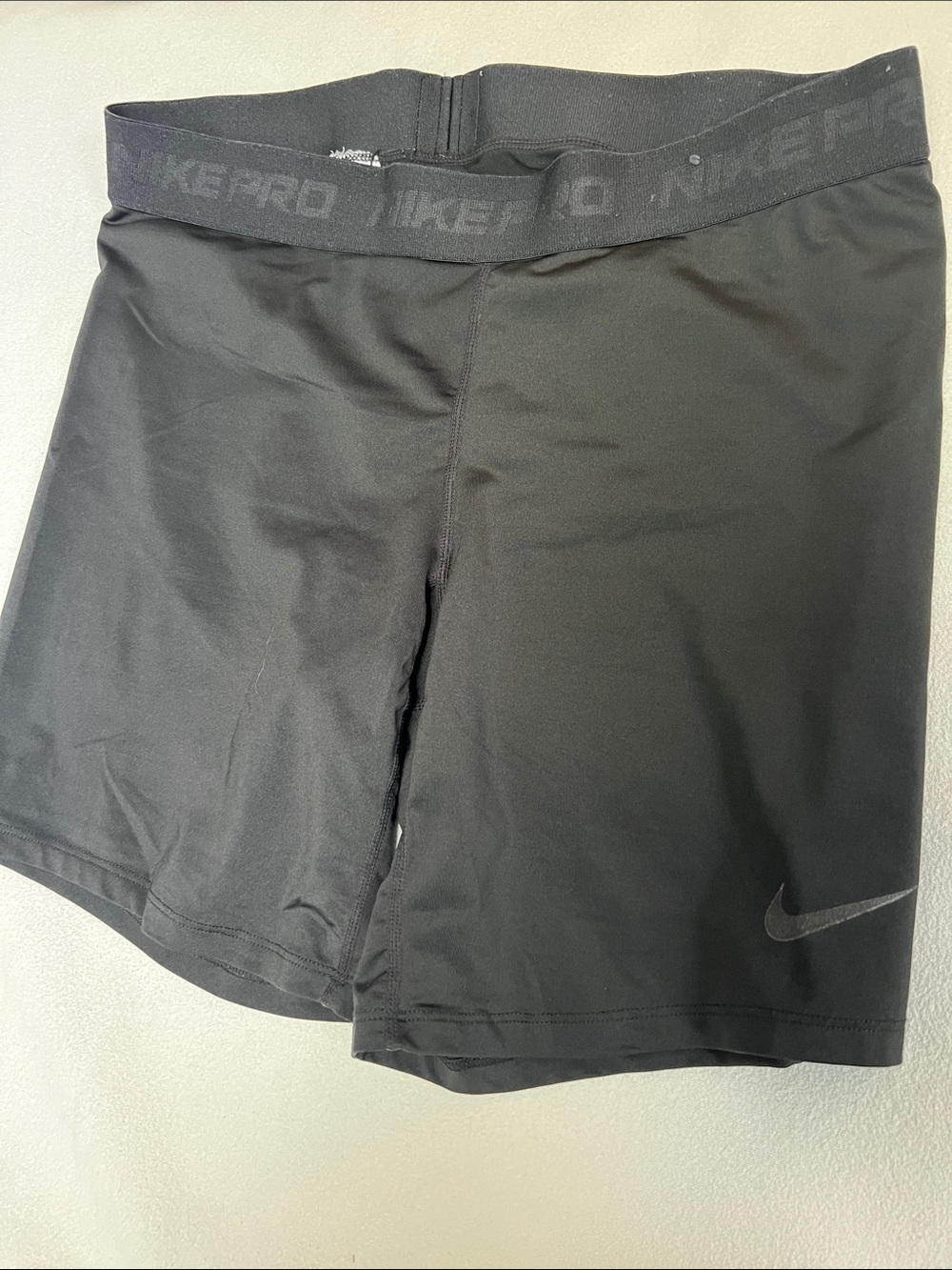 Nike Pro Compression Women's Black Athletic Bike Shorts with Subtle Swoosh